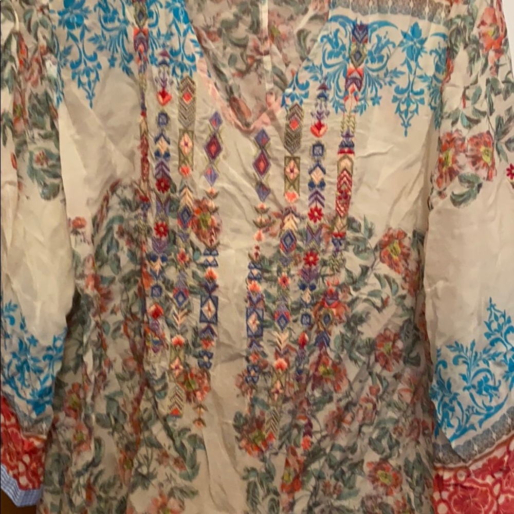 Johnny Was Tunic With Multi Patterns. Embroidered - image 2